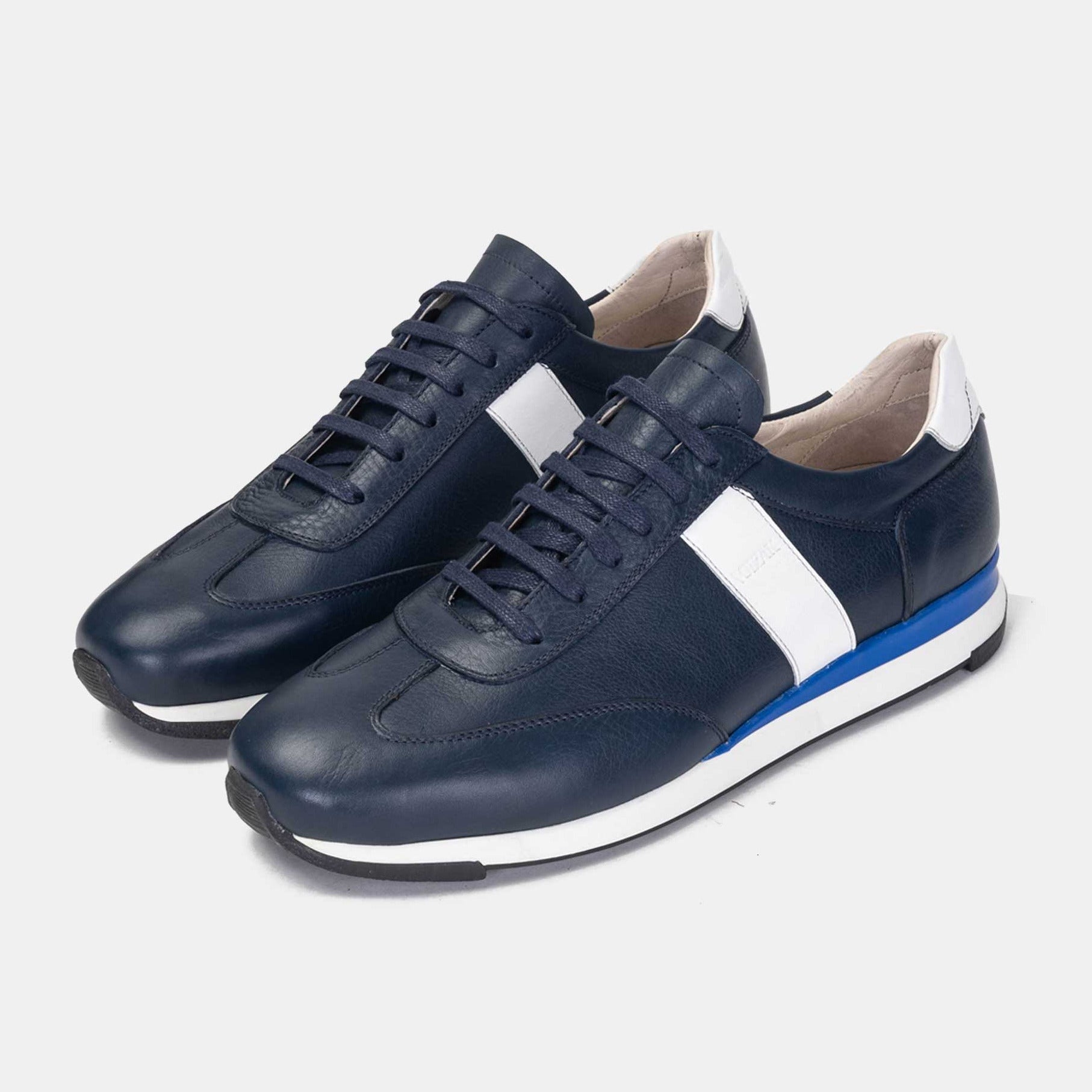 Volzak 6048 Basket en cuir Bleu blanc