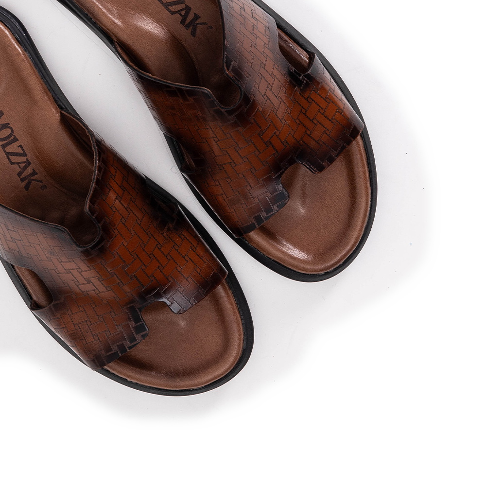 Volzak 5131 Sandale en cuir démasquable Marron