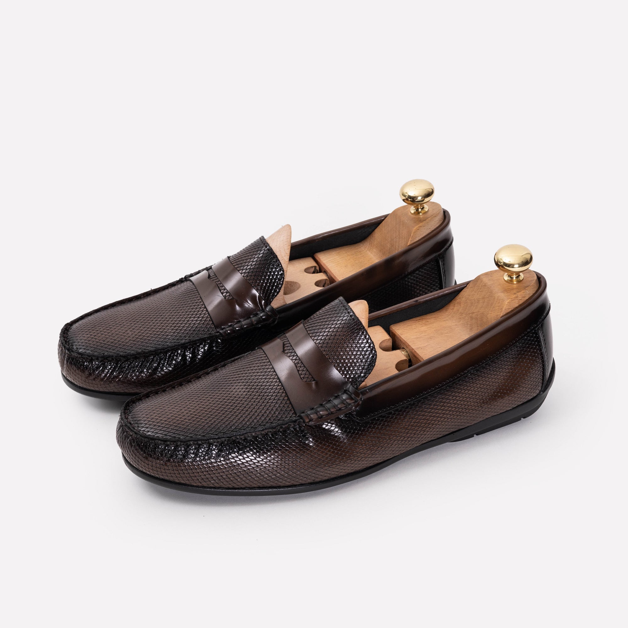 Volzak 5138 Vintage Brown Demaskable Leather Moccasin
