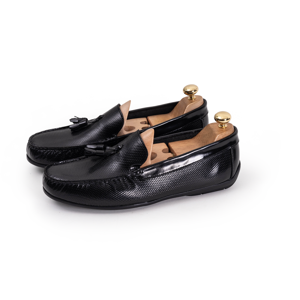 Volzak 5140 Black Demaskable Leather Moccasin