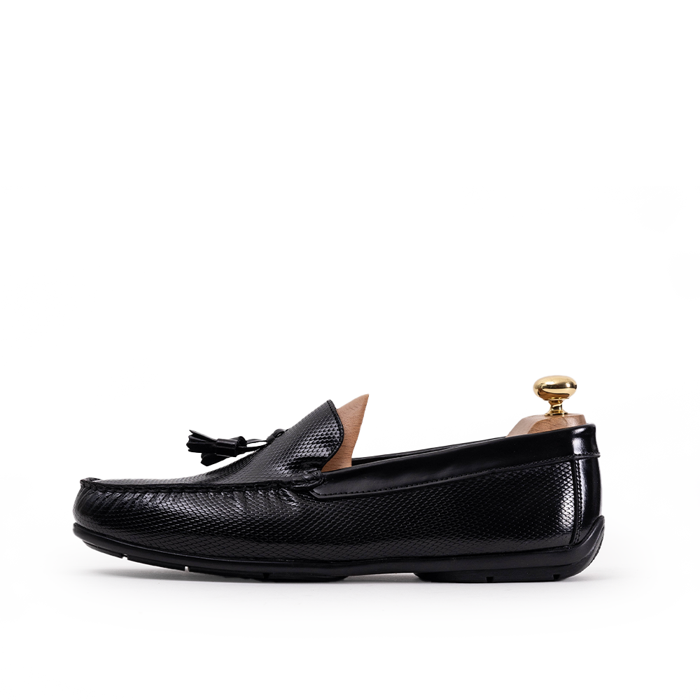 Volzak 5140 Black Demaskable Leather Moccasin
