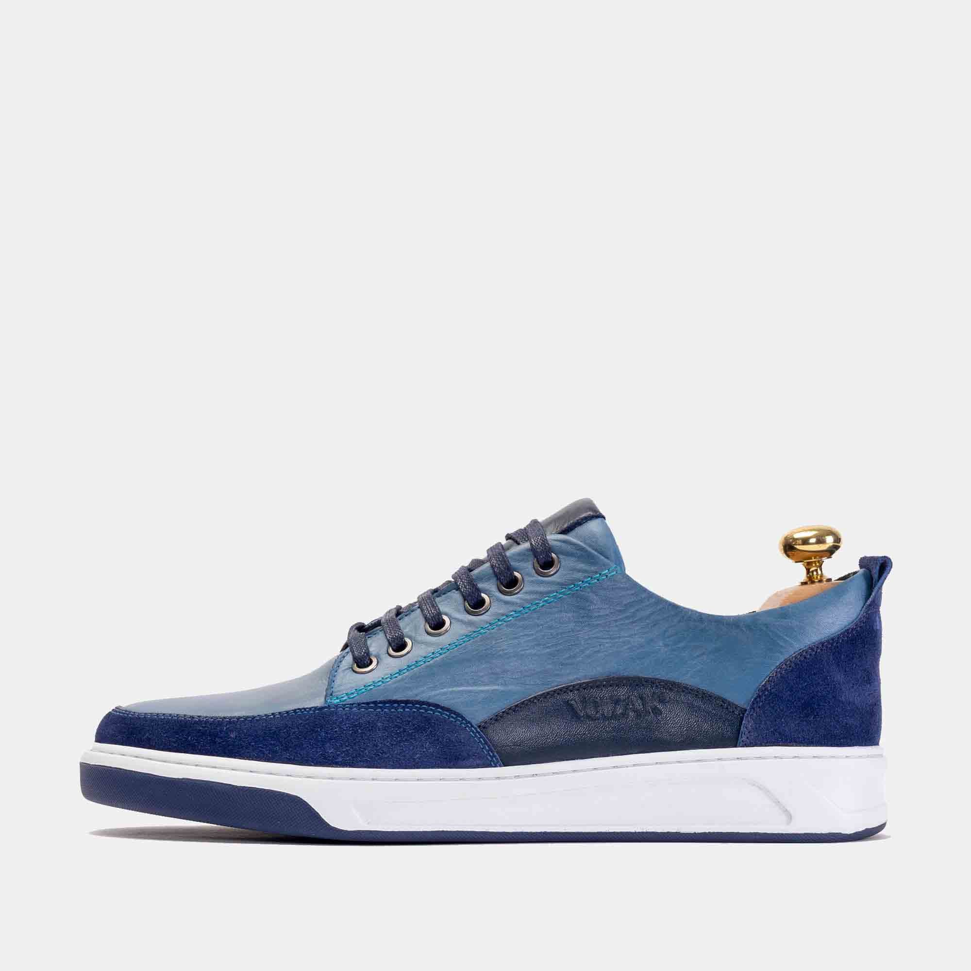 Volzak 6021 Basket en cuir Bleu ciel