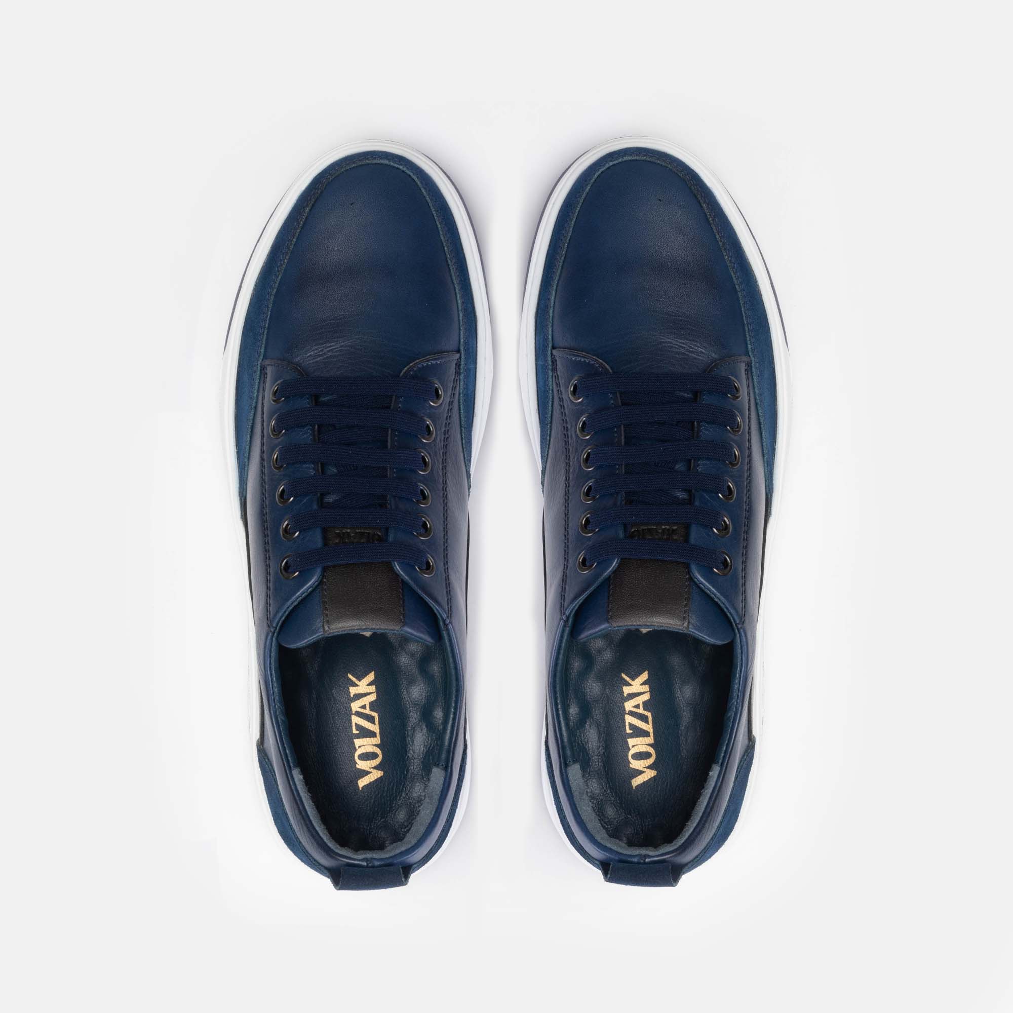 6021 Basket en cuir Bleu