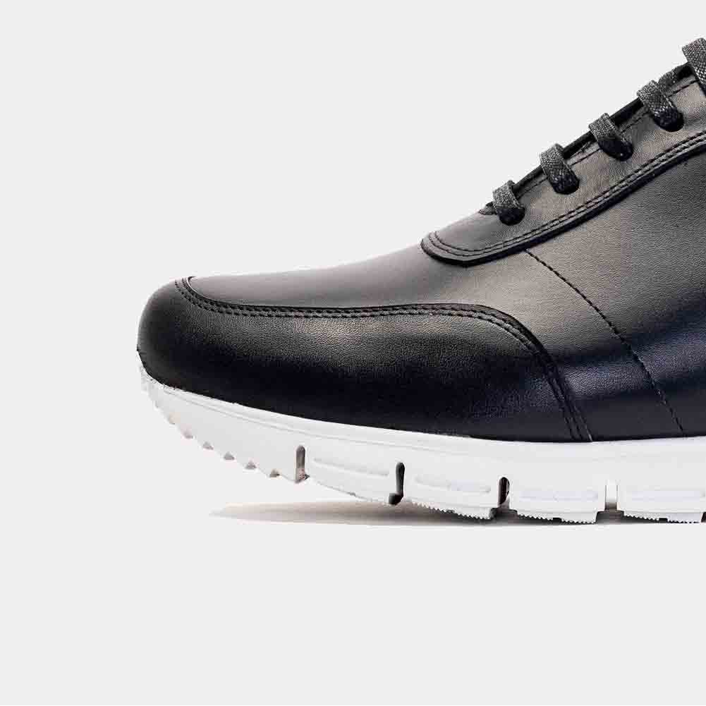Volzak 6028 Black Leather Sneakers