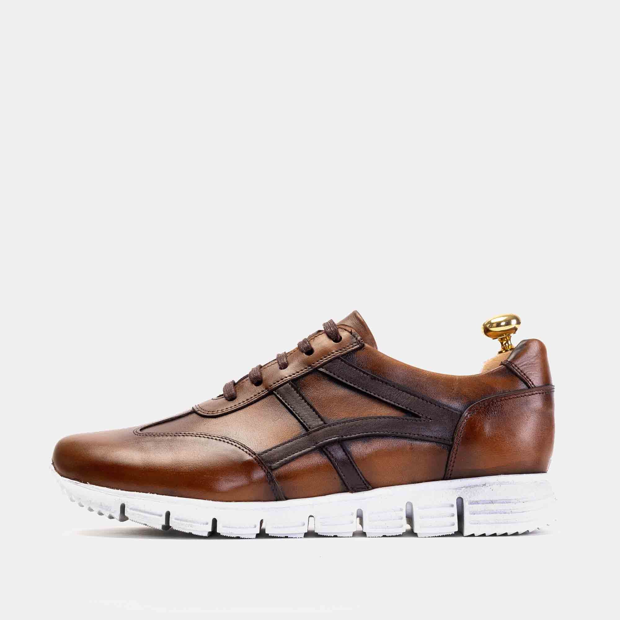 Volzak 6107 Basket en cuir Marron vintage