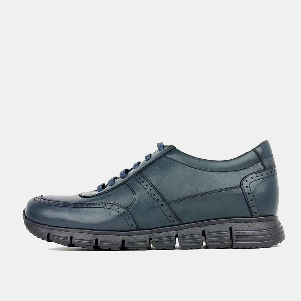 Volzak 895 Basket en cuir bleu