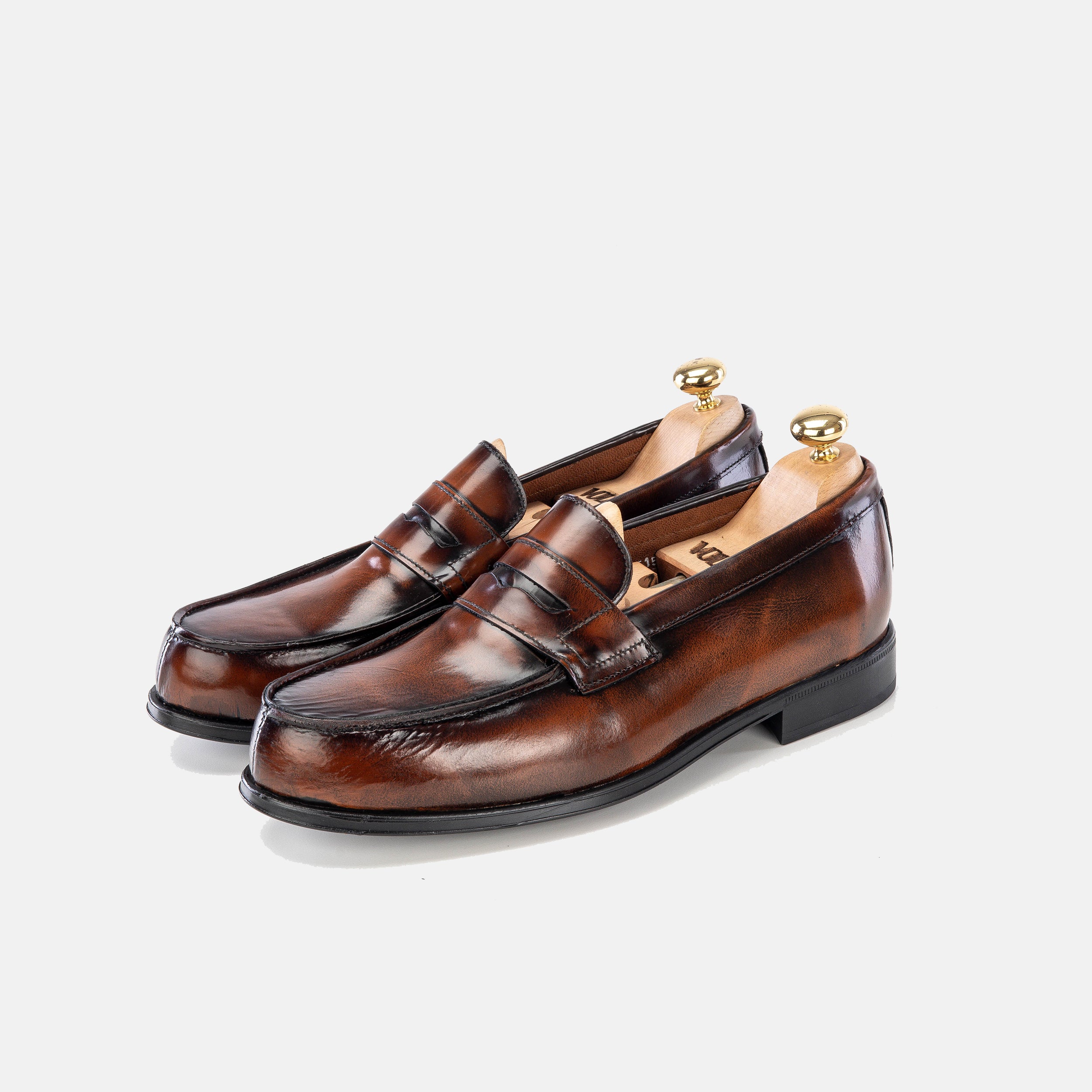 Volzak 5157 mocassin en cuir demasquable marron vintage