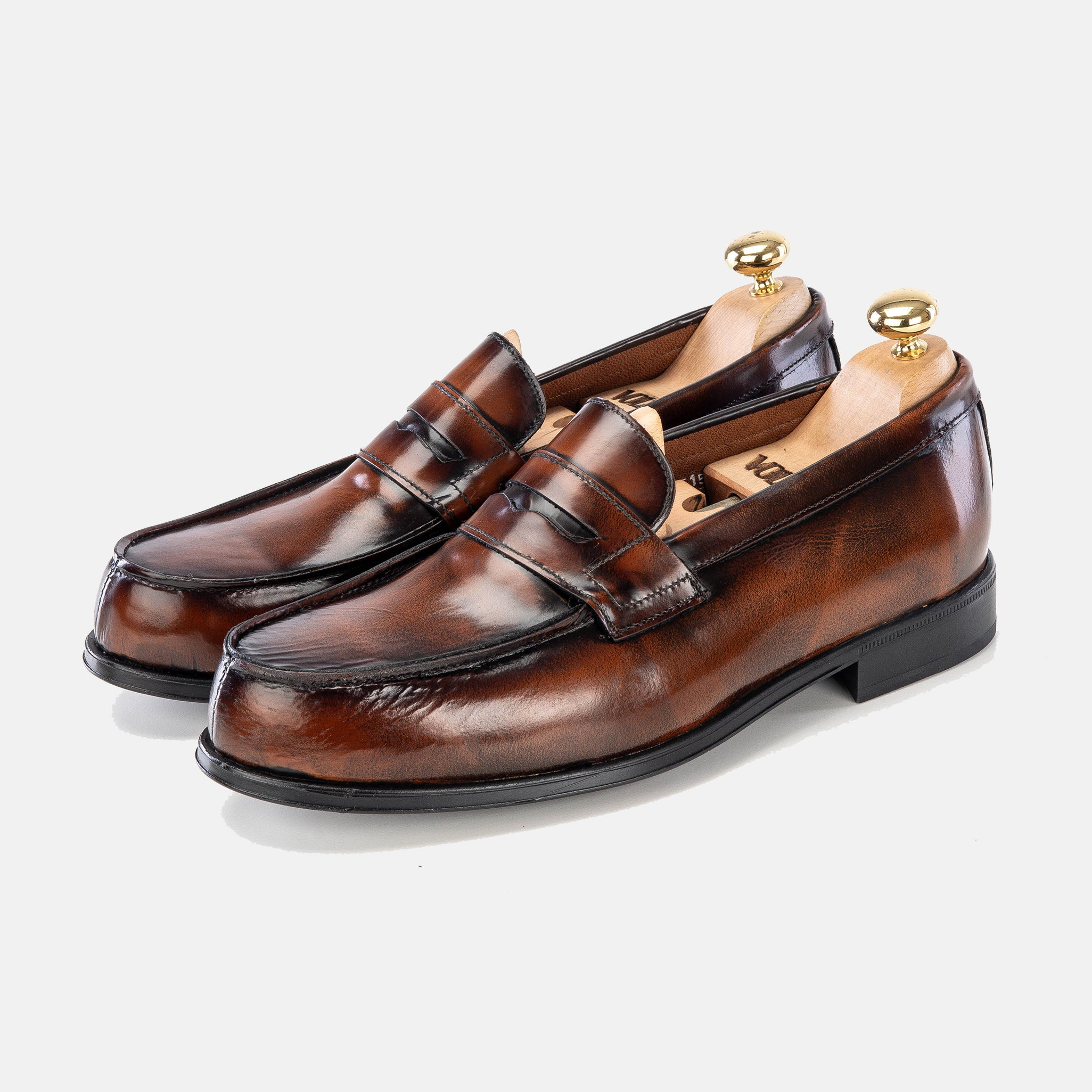 Volzak 5157 mocassin en cuir demasquable marron vintage