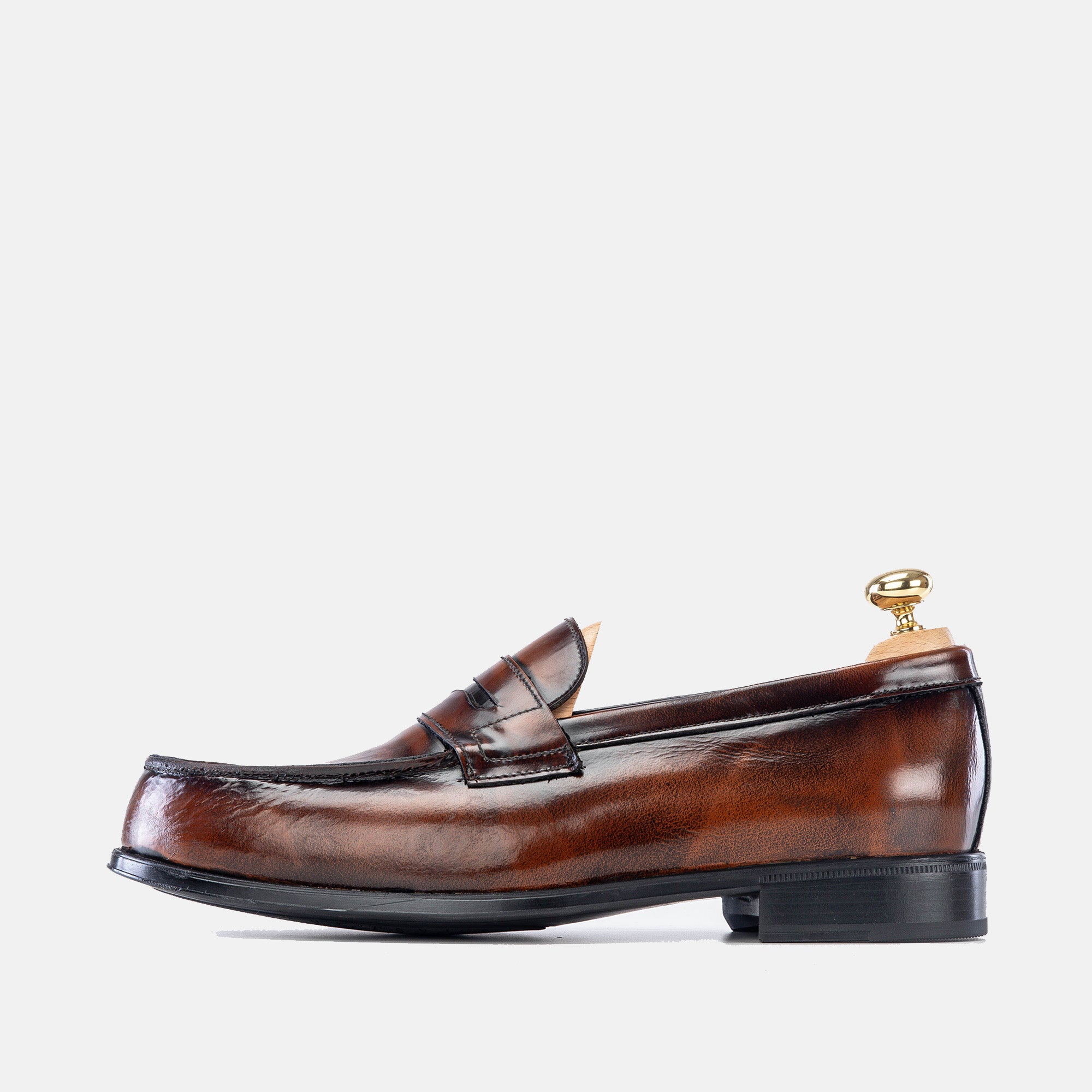 Volzak 5157 mocassin en cuir demasquable marron vintage