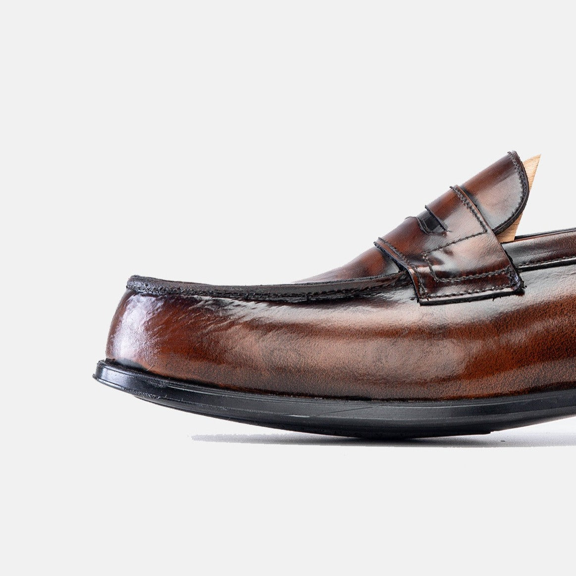 Volzak 5157 mocassin en cuir demasquable marron vintage