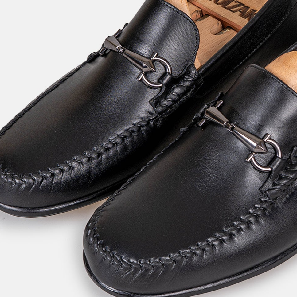 Volzak 5419 Black Leather Moccasin