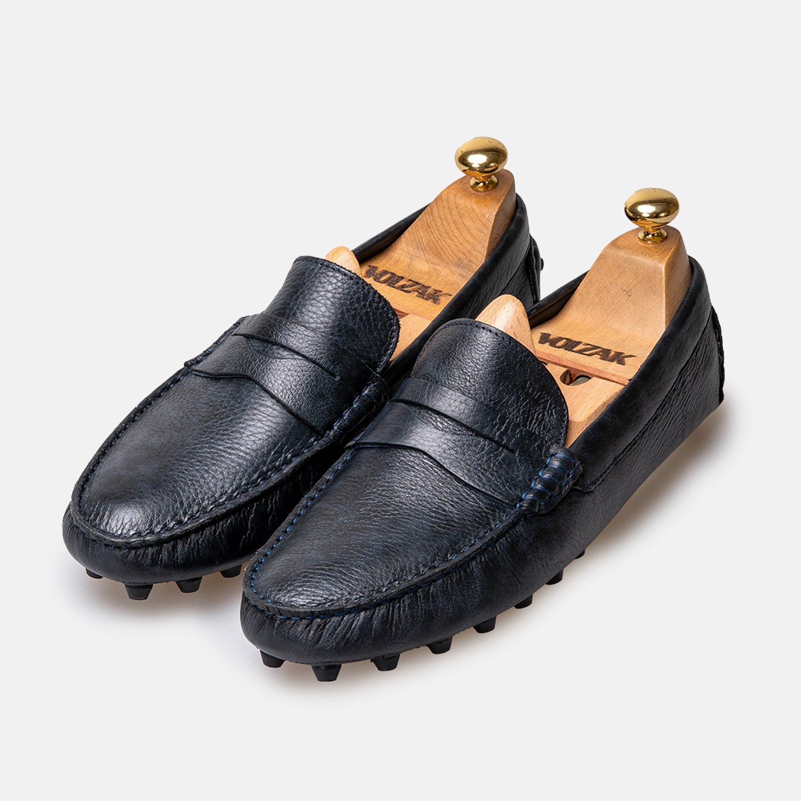 Volzak 2000 Mocassin en cuir Bleu Minéral