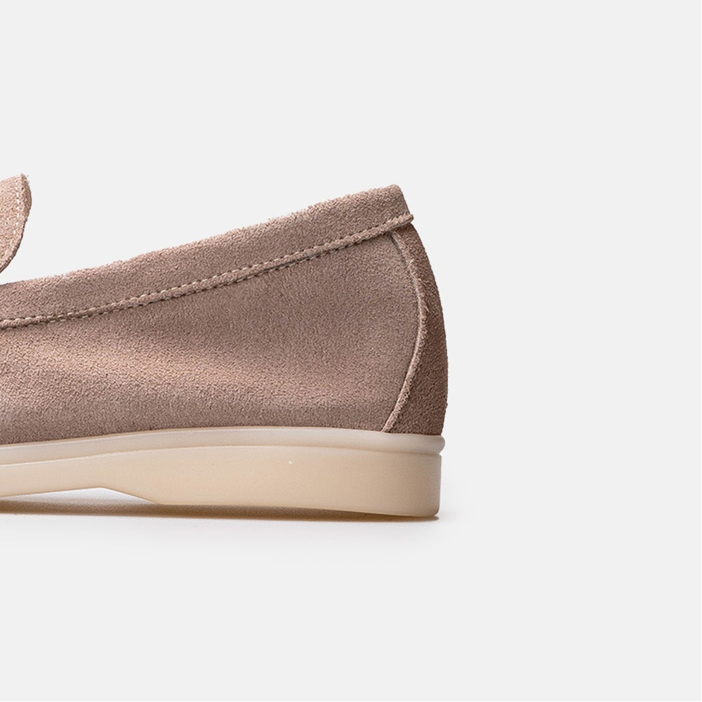 Volzak 32 mocassin en daim Taupe Light