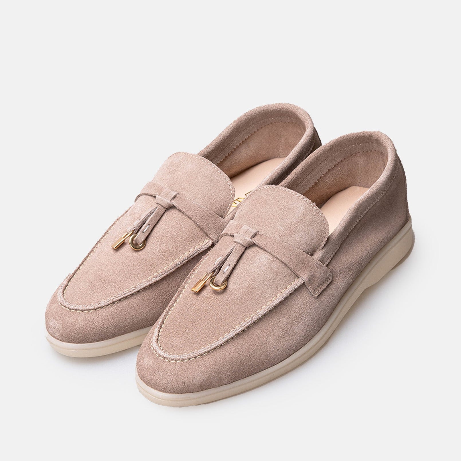 Volzak 32 mocassin en daim Taupe Light