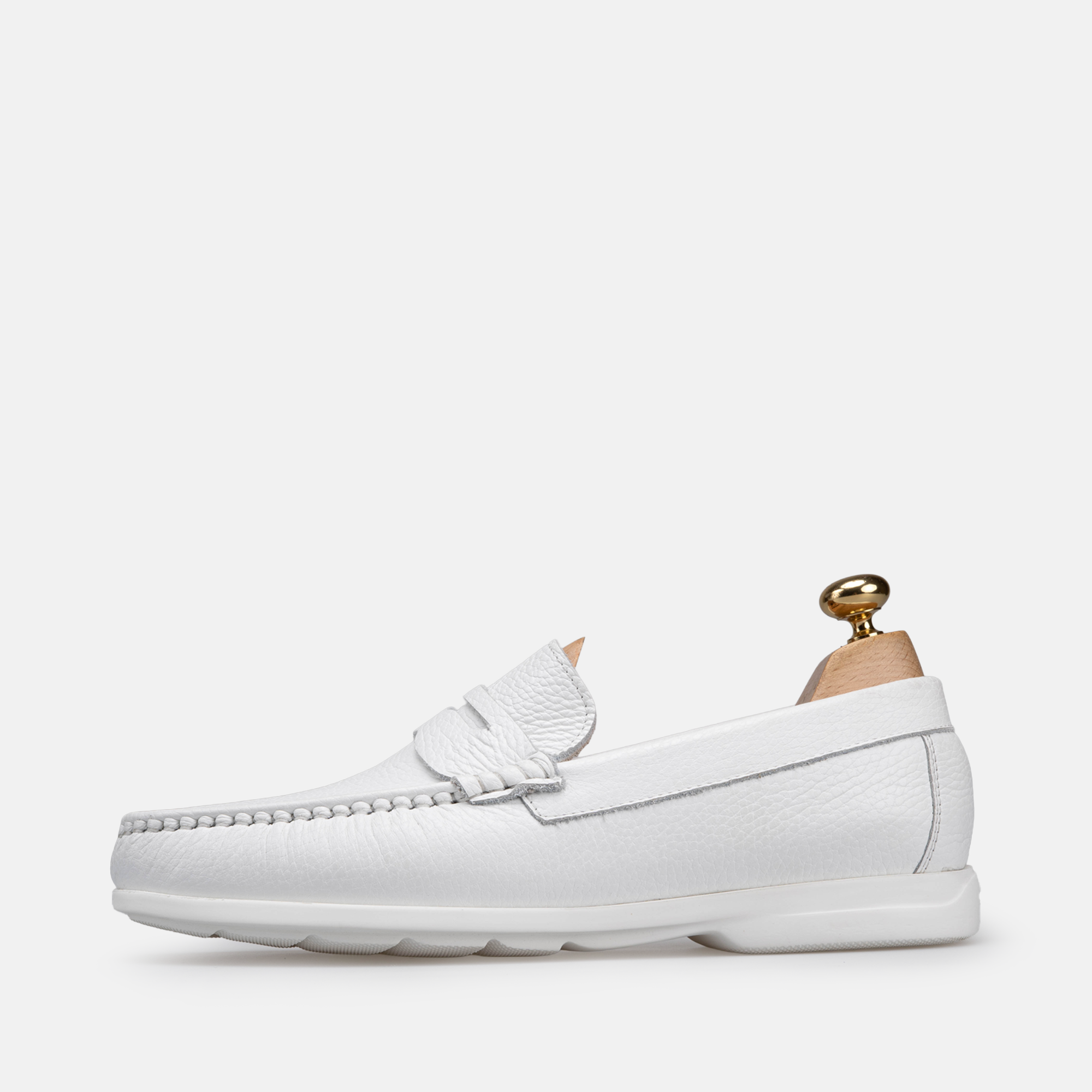 Volzak 046 White Leather Moccasin