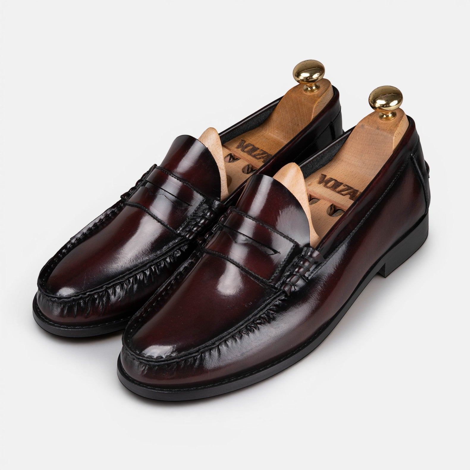Volzak 315 Mocassin penny en cuir Démasquable Bordeaux