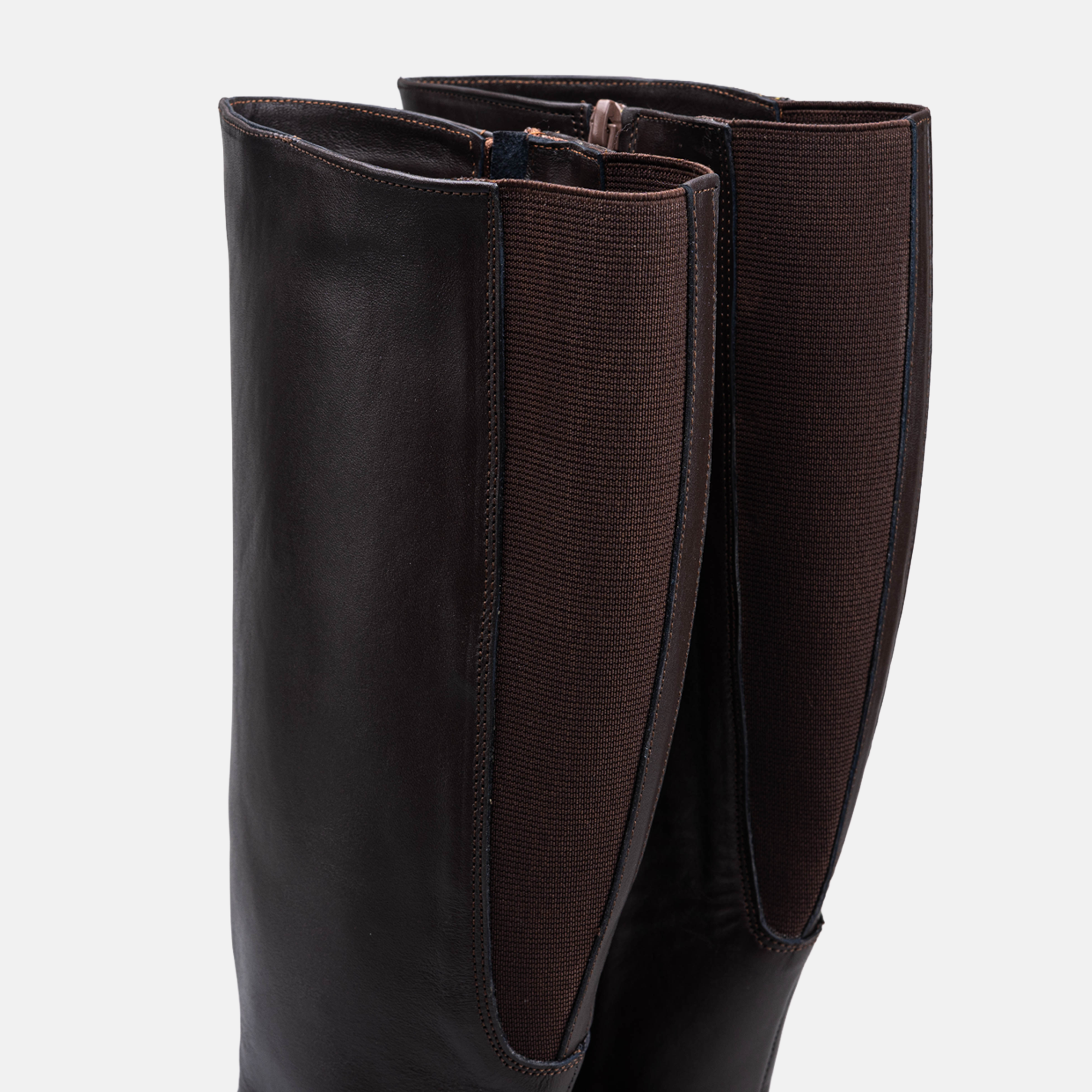 Volzak 066 Botte genouillère en cuir Marron Foncé