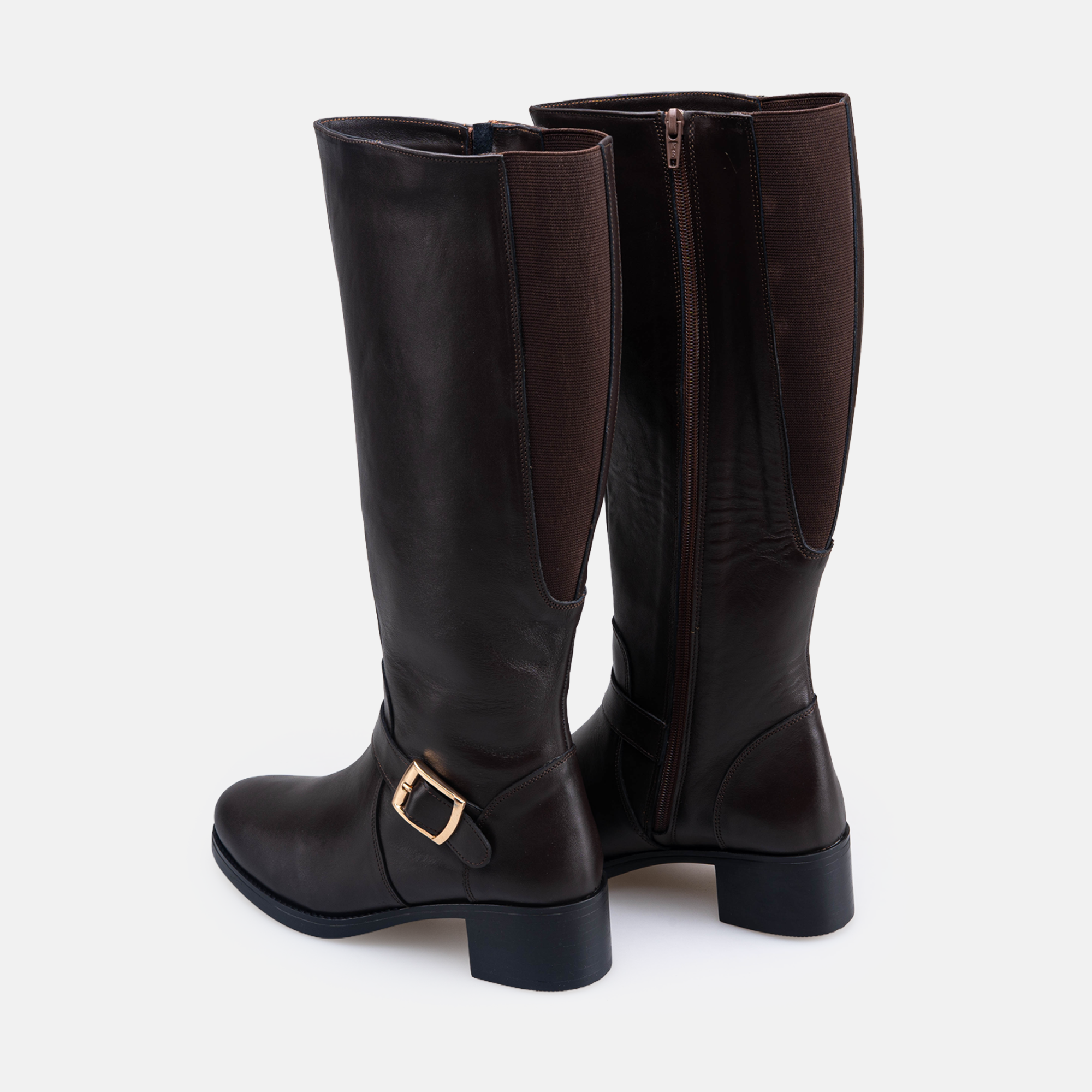 Volzak 066 Botte genouillère en cuir Marron Foncé