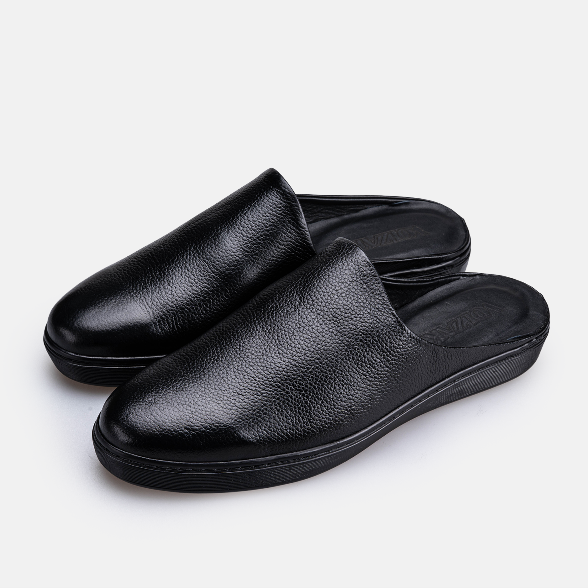 Volzak 5602 Mule en cuir Noir Grainé