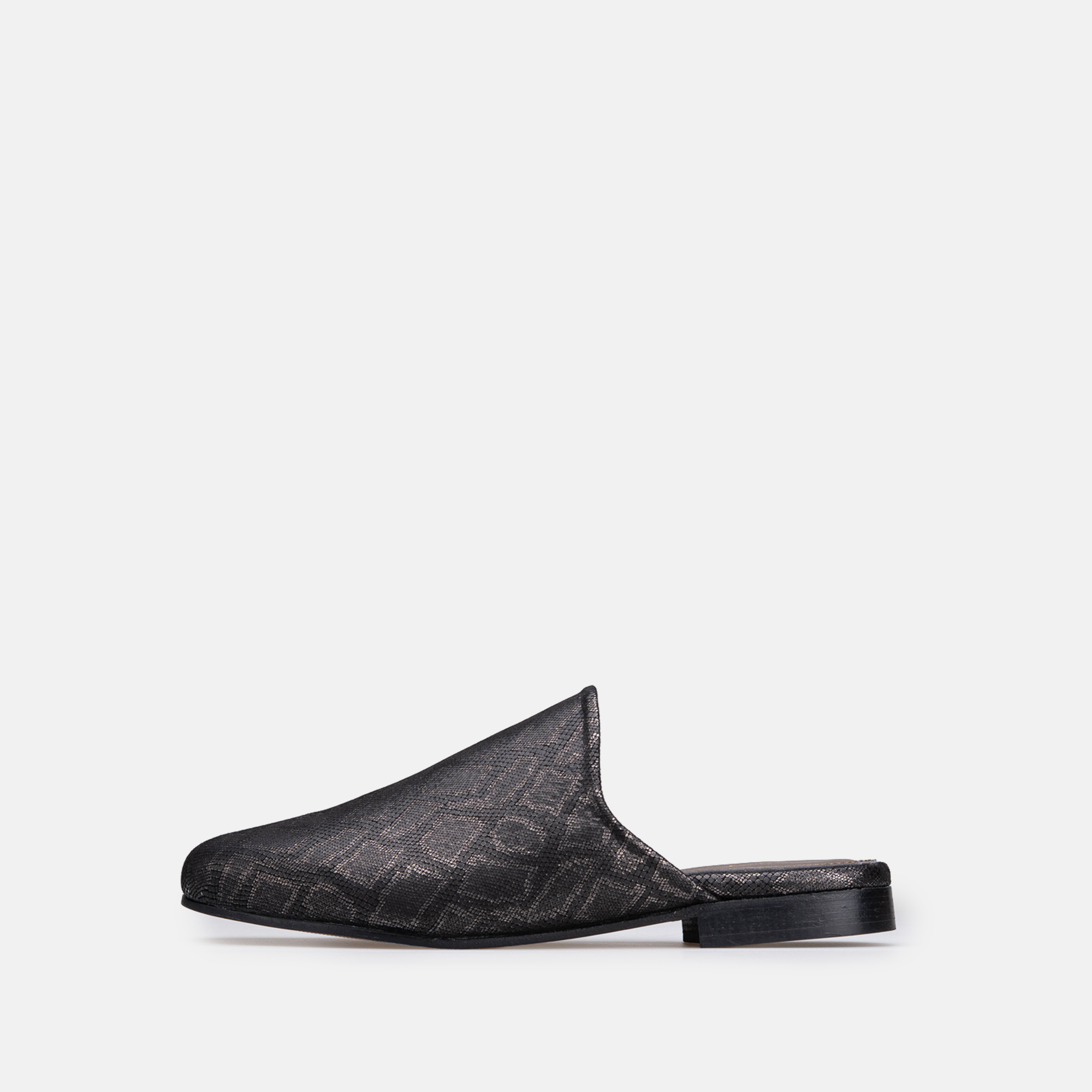 Édition limitée Volzak 3111 Mule en cuir Noir Serpent