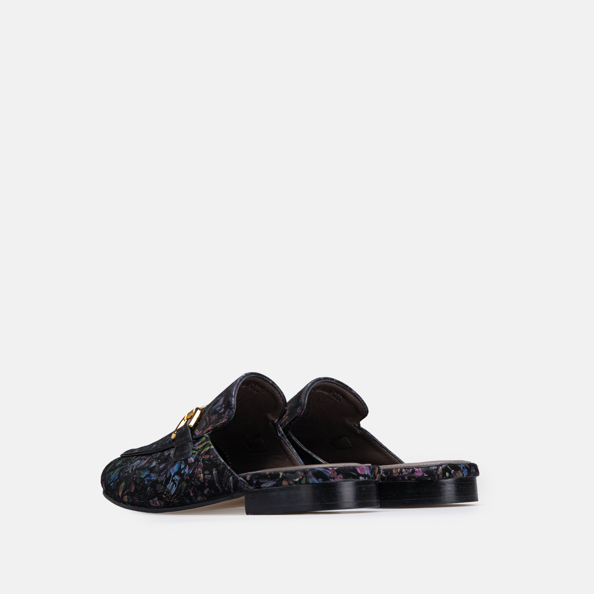 Volzak 3060 Mule en cuir Noir Multicouleur Édition limitée
