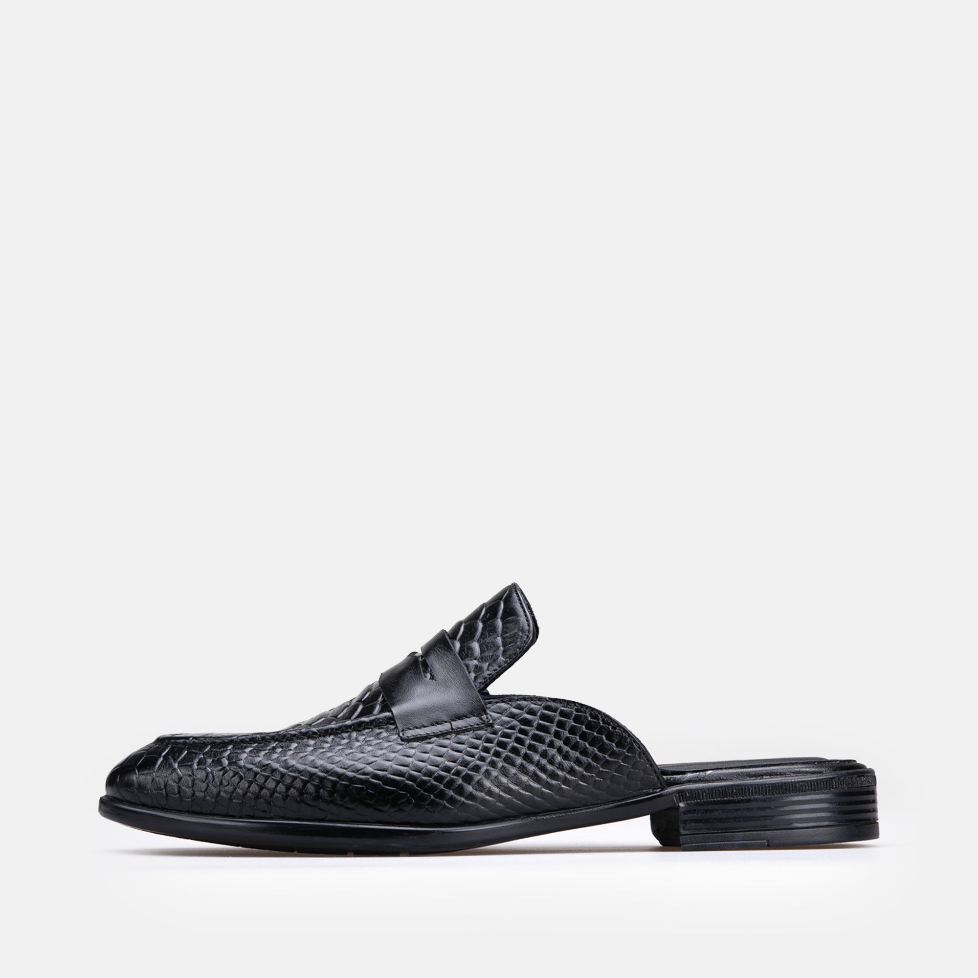 Volzak 5603 Mule en cuir Noir Croco