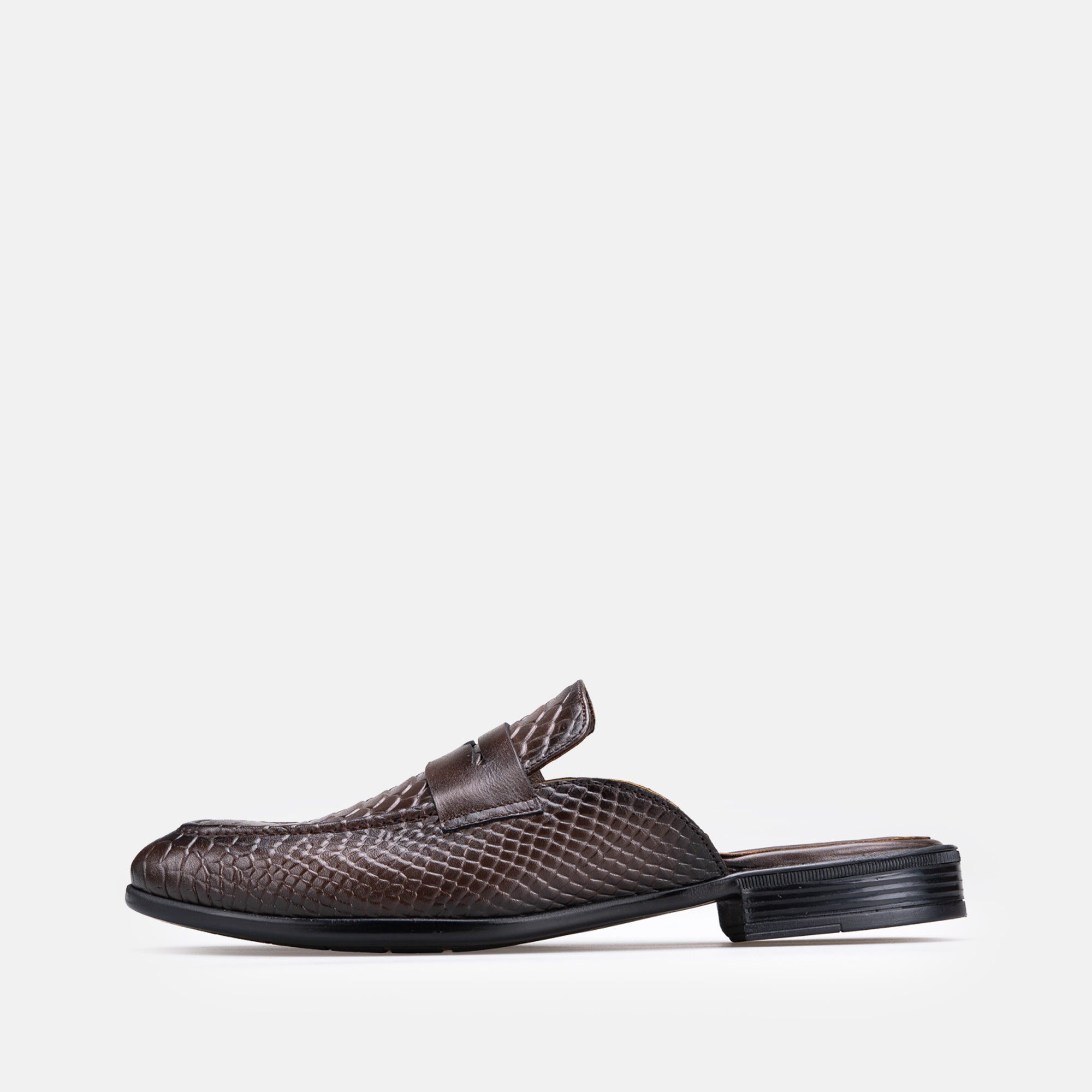 Volzak 5603 Mule en cuir Marron Croco