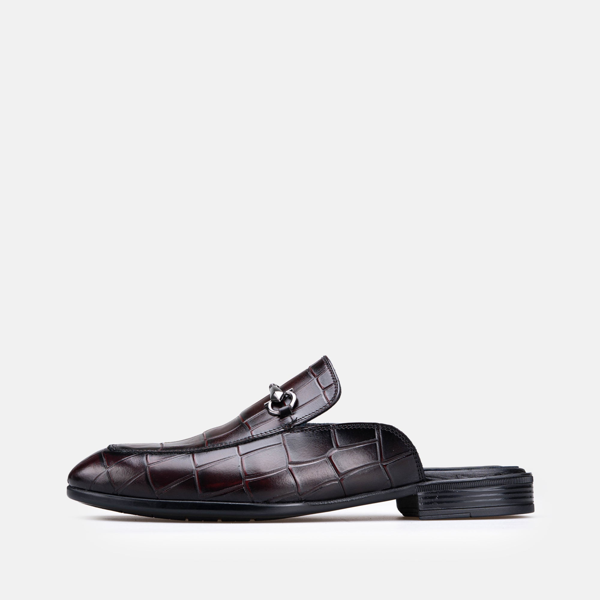Volzak 5604 Mule en cuir Bordeaux Croco