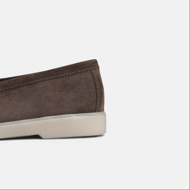 Volzak 279 Mocassin en daim Taupe Foncé