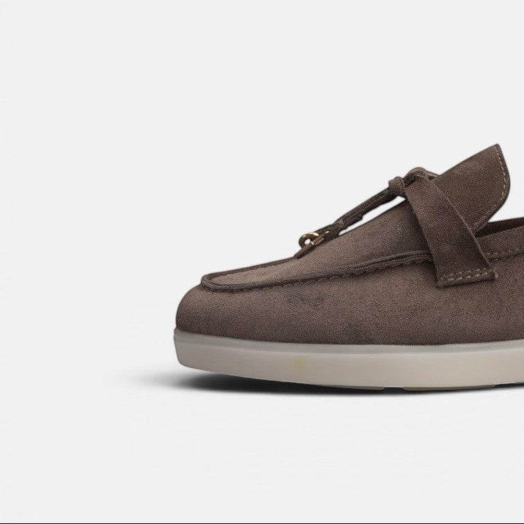 Volzak 279 Mocassin en daim Taupe Foncé