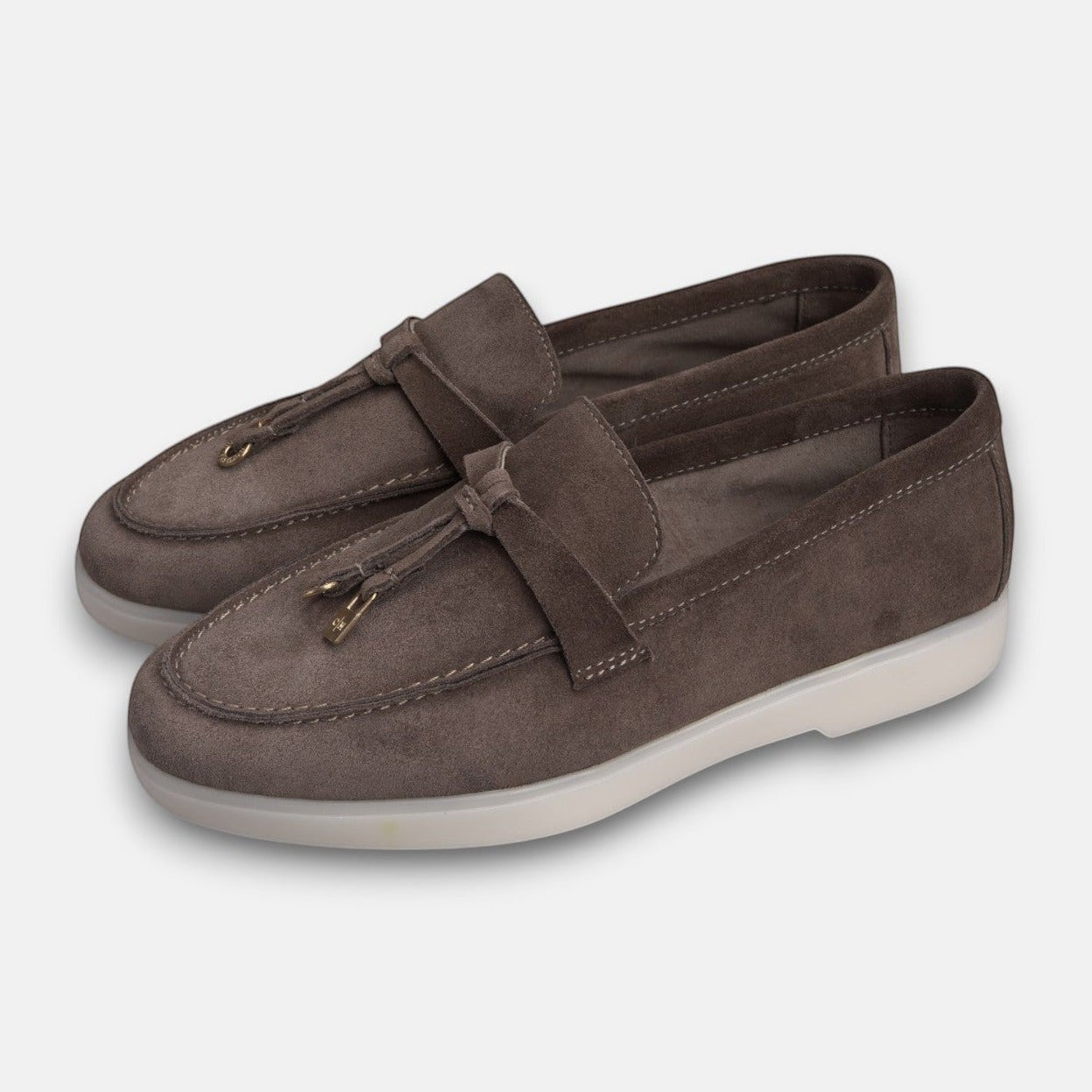 Volzak 279 Mocassin en daim Taupe Foncé