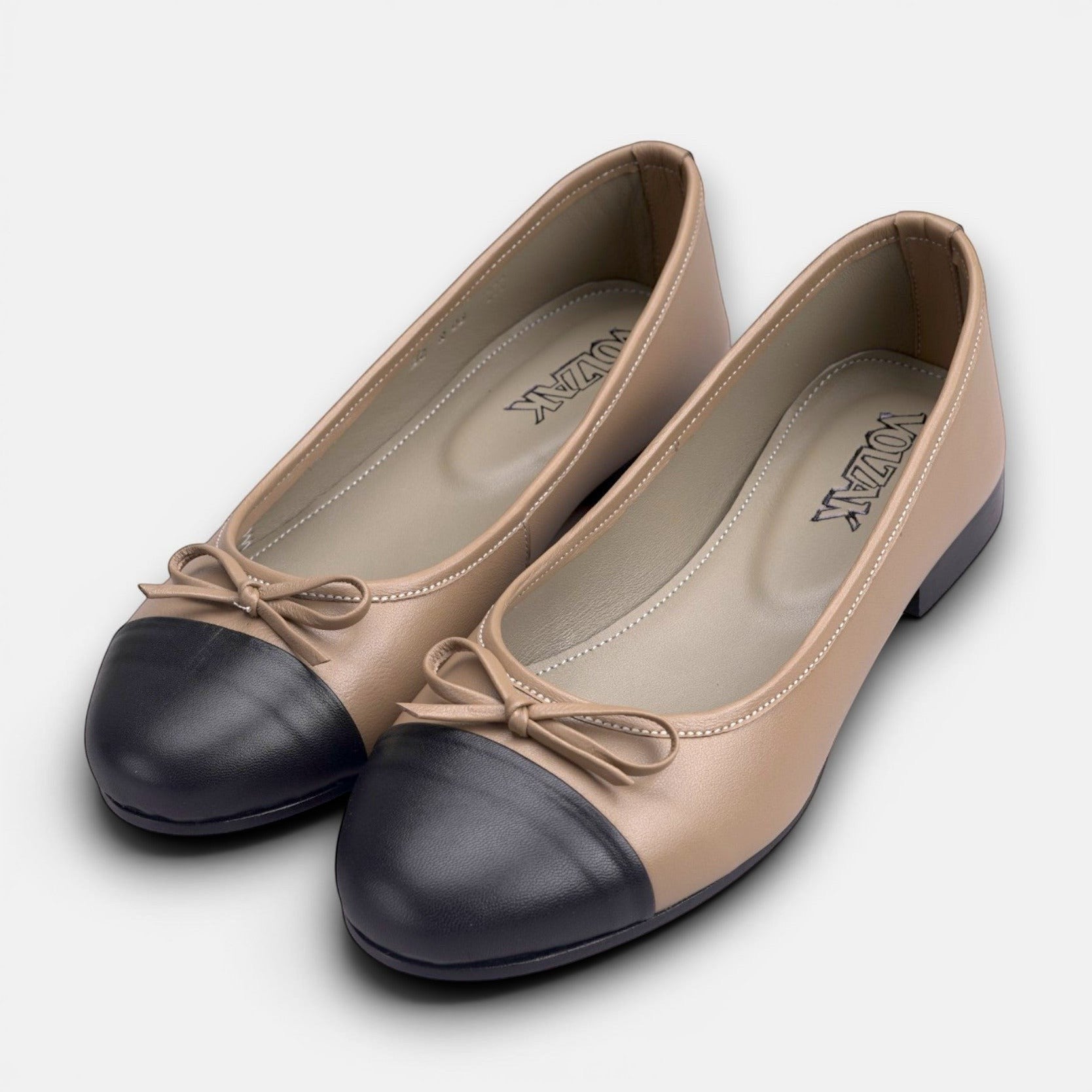 Volzak 078 Ballerine en cuir Beige