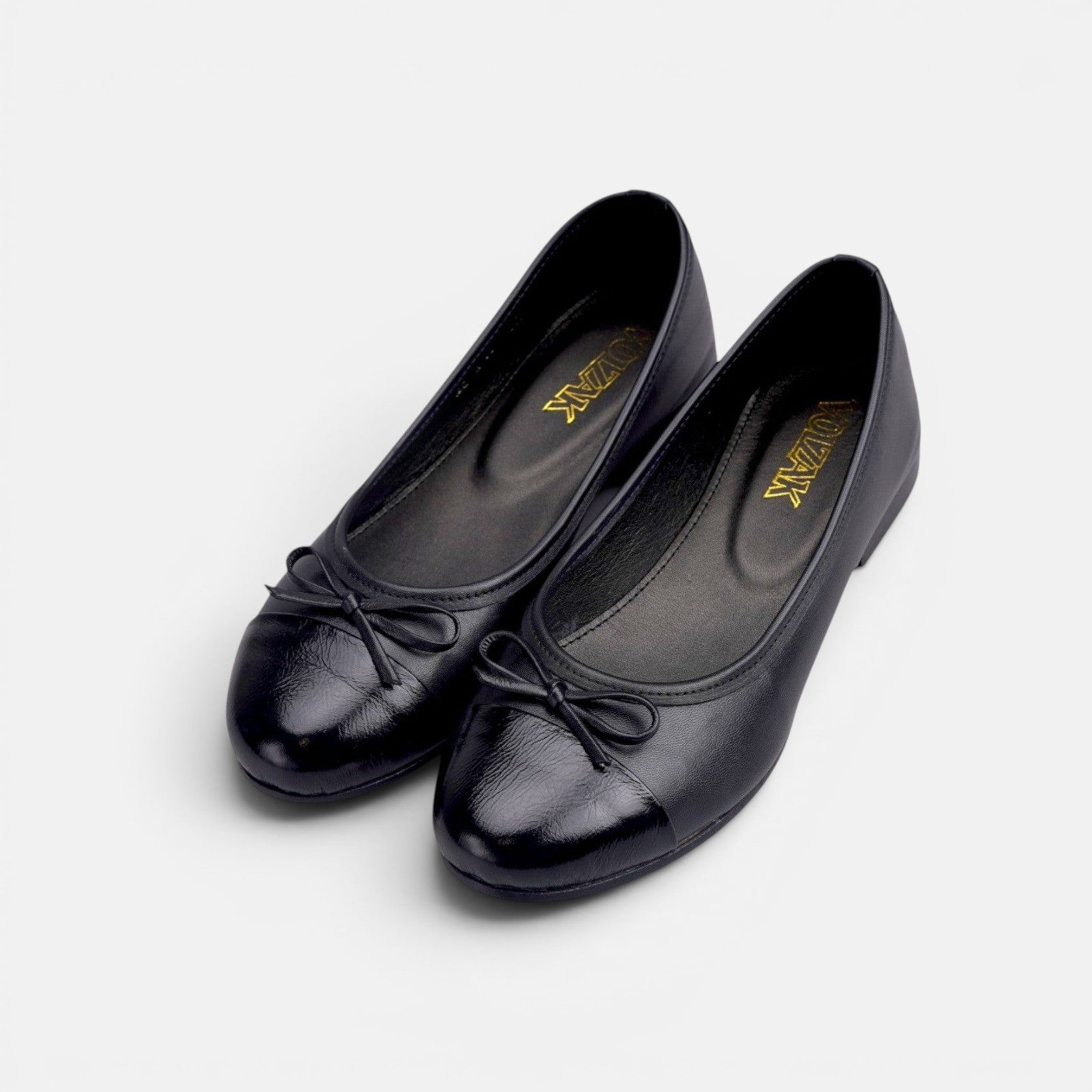 Volzak 078 Ballerine en cuir Noir