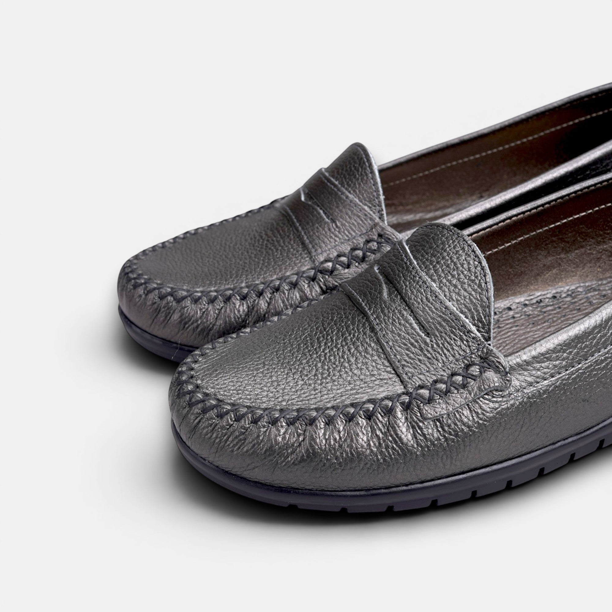Volzak 897 Mocassin en cuir Argenté