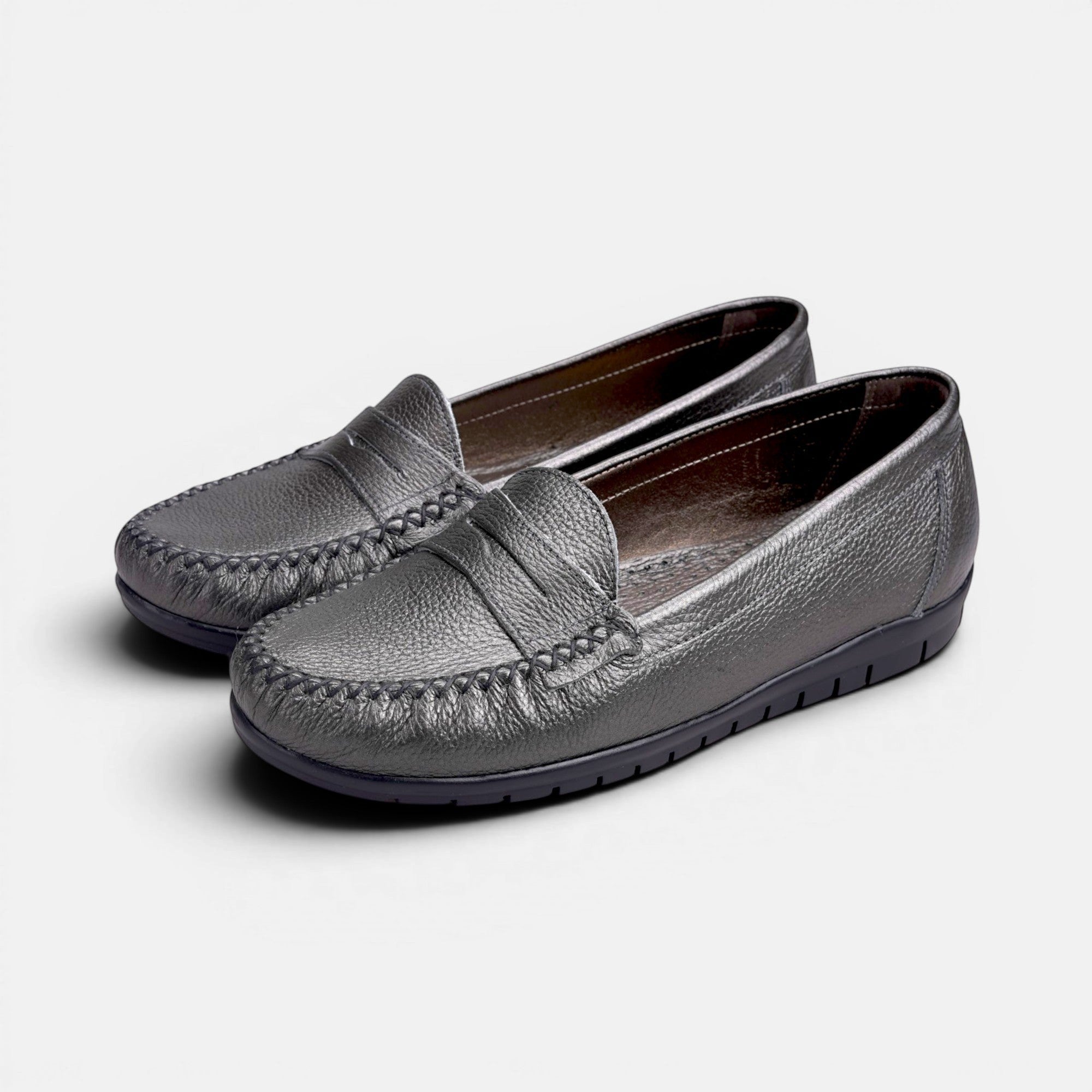Volzak 897 Mocassin en cuir Argenté