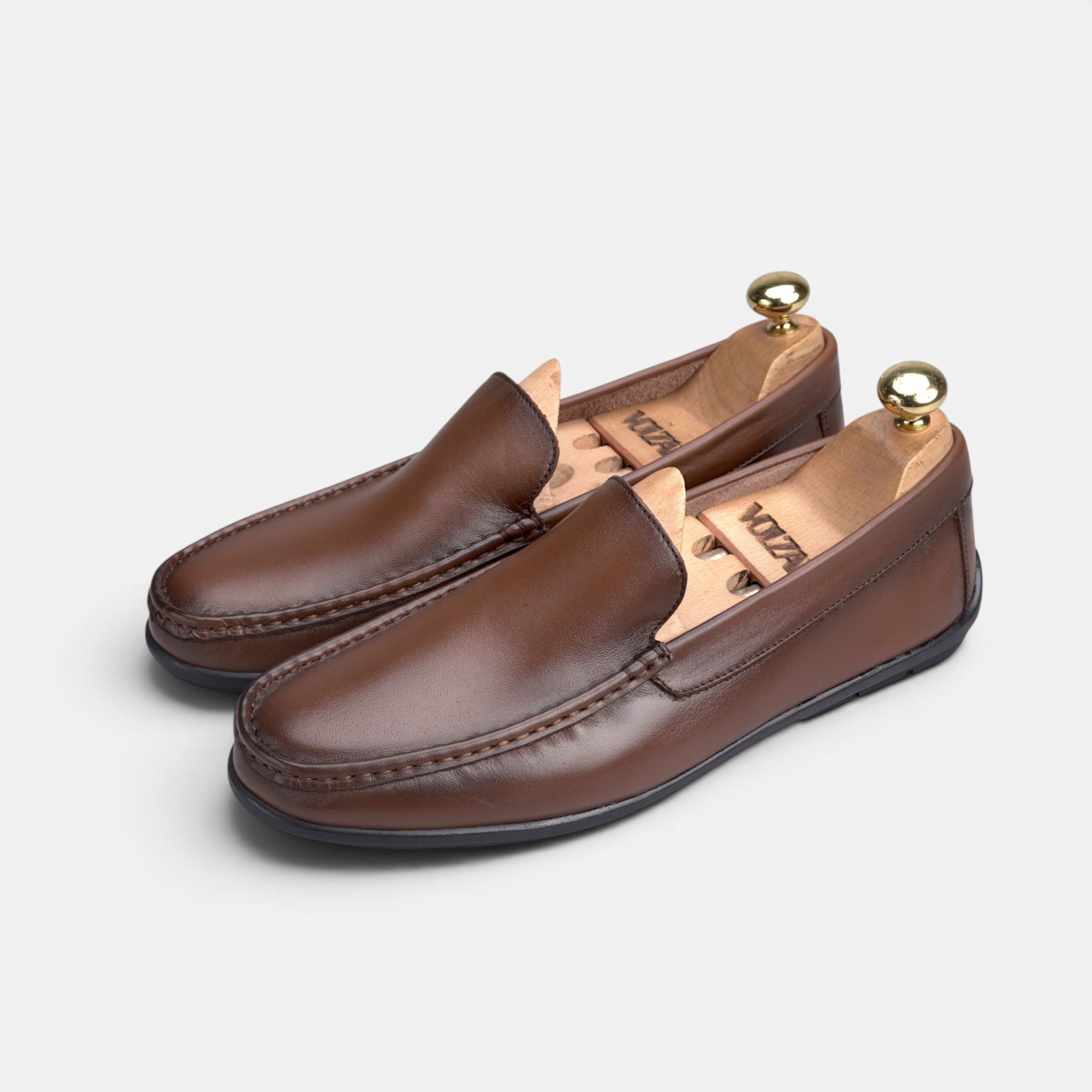 Volzak 5608 Mocassin en cuir Marron Vintage