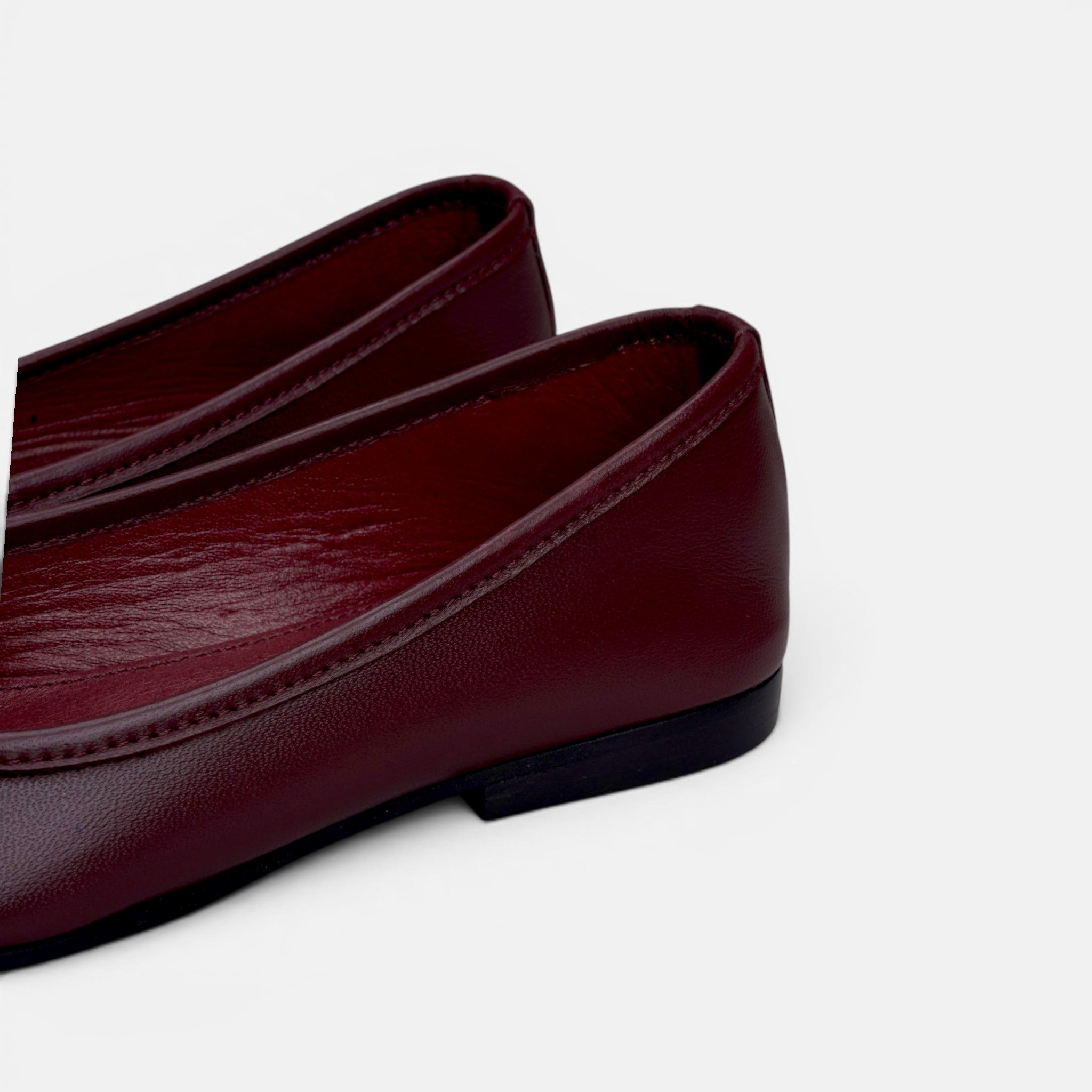 Volzak 078 Ballerine en cuir Burgundy