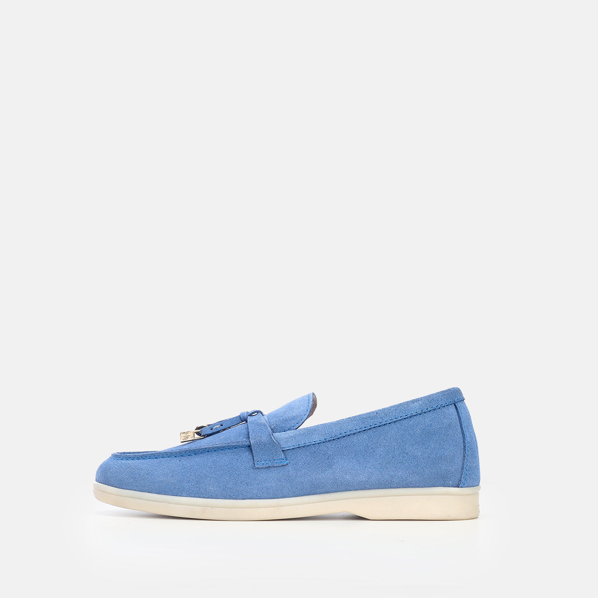 Volzak 32 mocassin en daim Bleu Bic