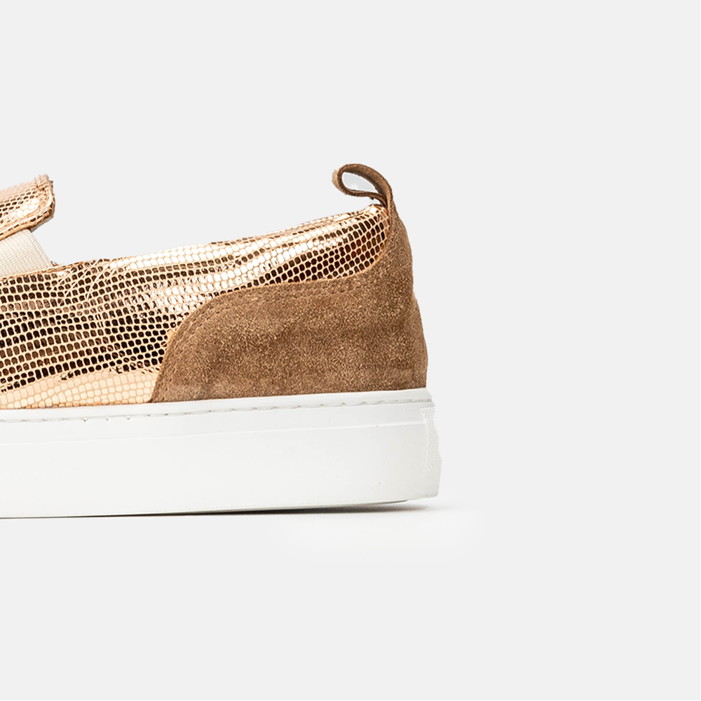 Volzak 072 Basket en cuir OR Rose Serpent