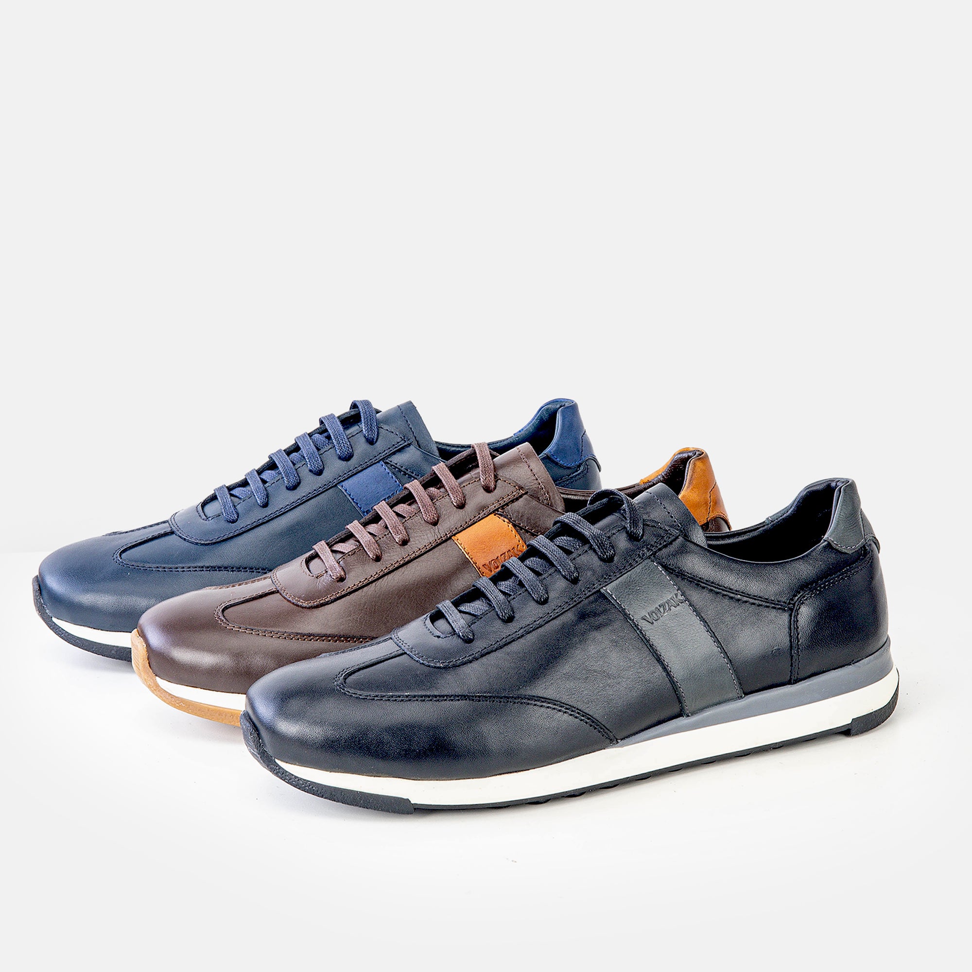 Volzak 6048 Basket en cuir Bleu