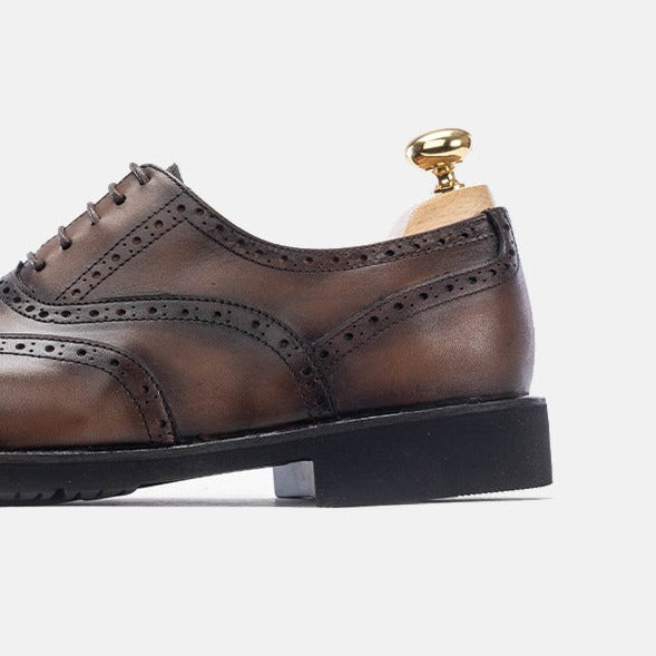 Volzak 5166 chaussure cuir marron vintage