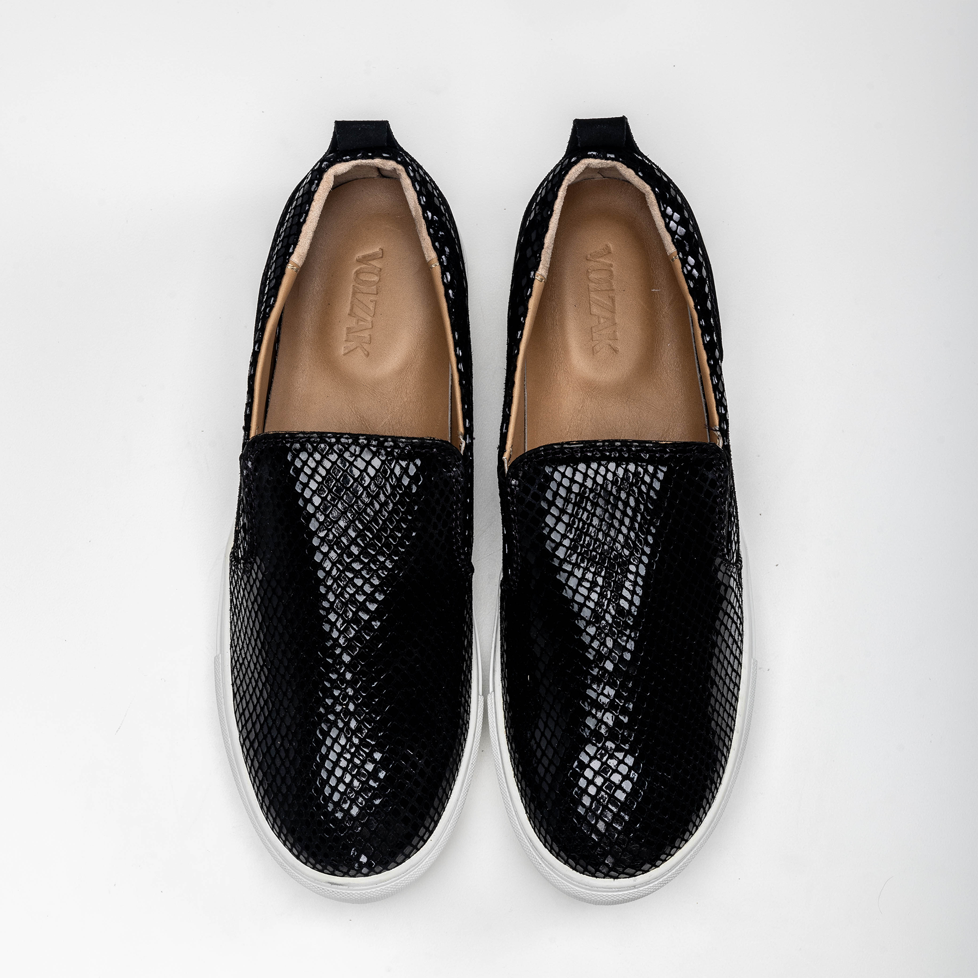 Volzak 072 Black Snake Leather Sneakers