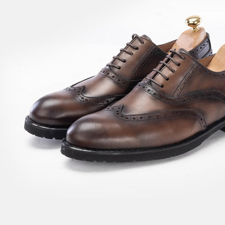 Volzak 5166 chaussure cuir marron vintage