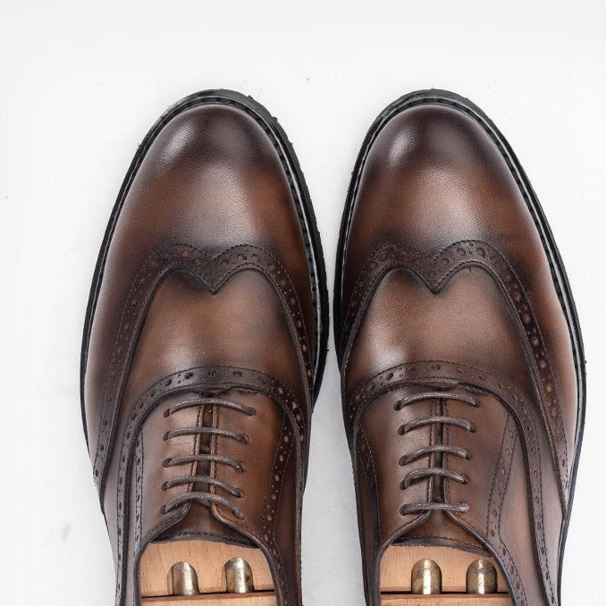 Volzak 5166 chaussure cuir marron vintage