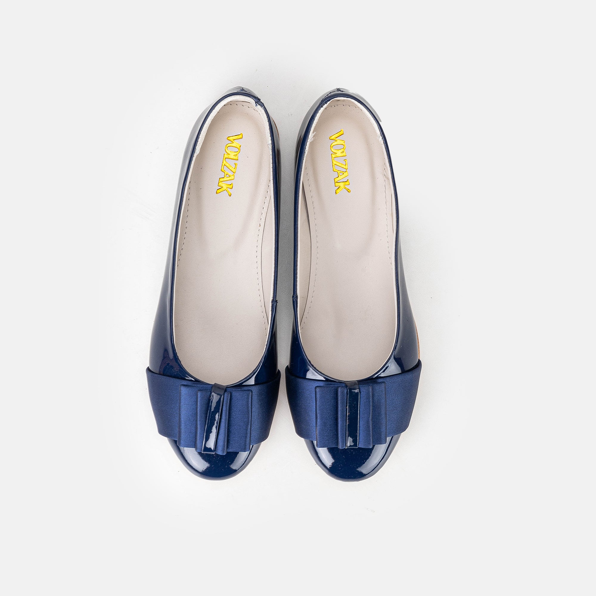 Volzak 077 Ballerine en cuir Bleu Vernis