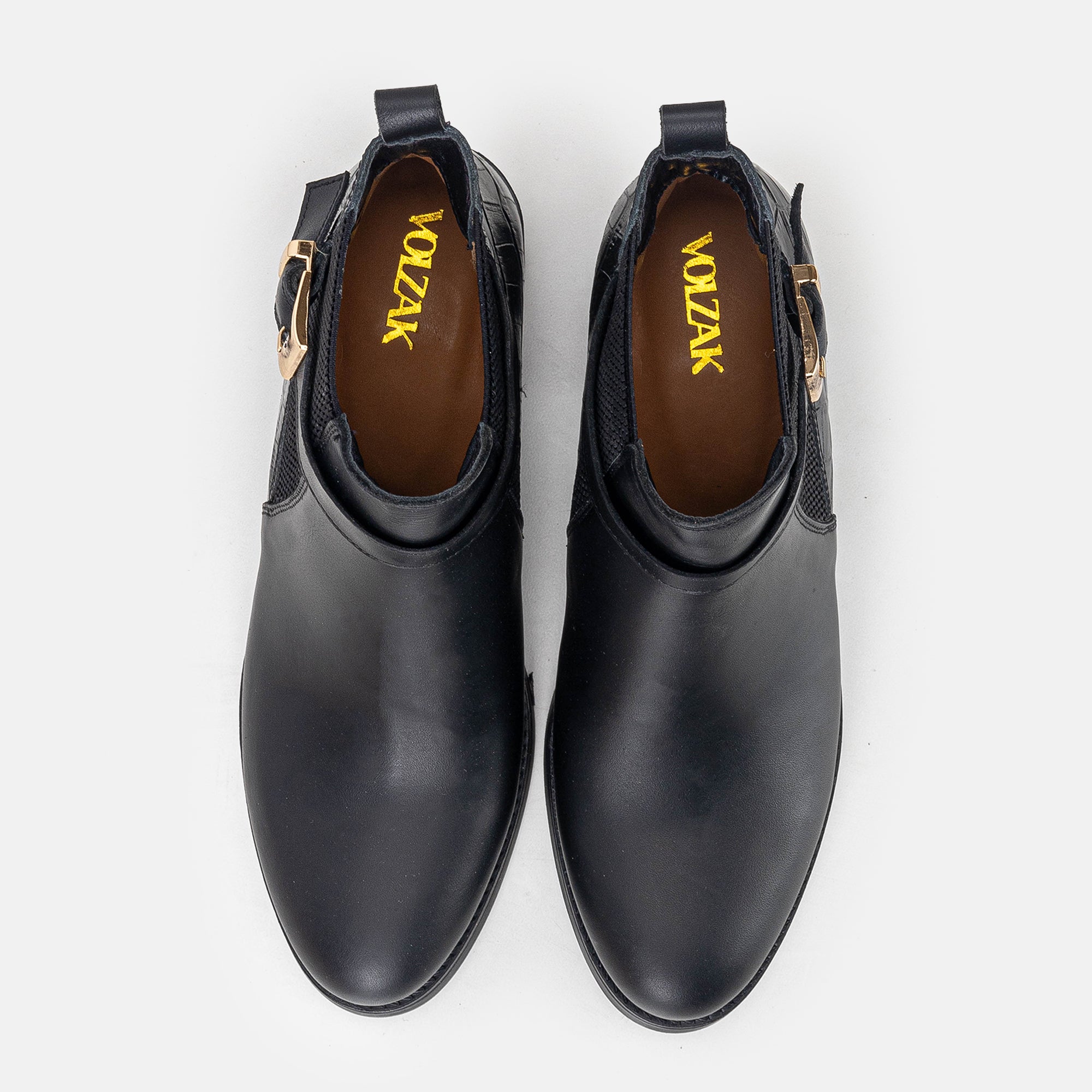 Volzak 3035 Black Leather Ankle Boot