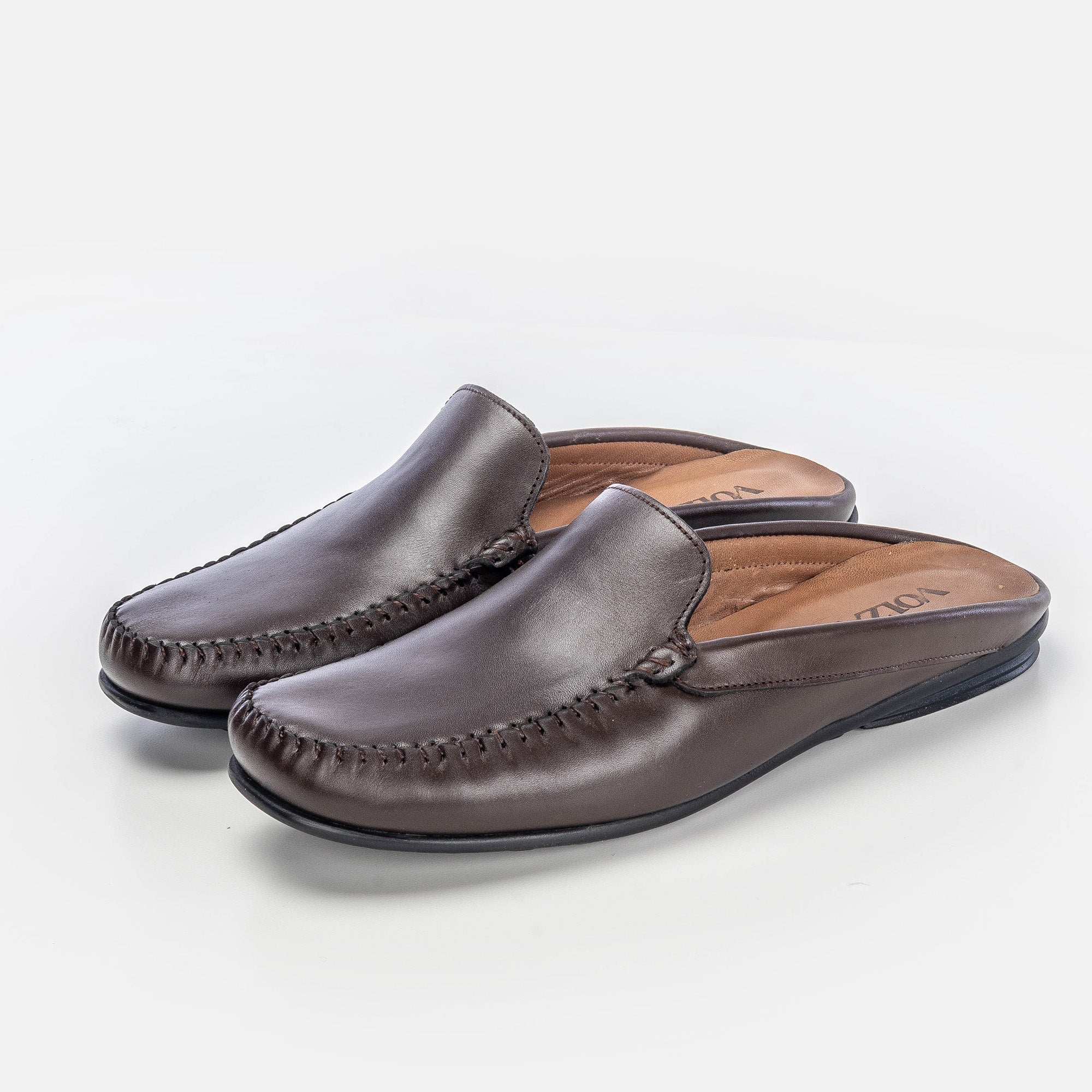 Volzak 5176 Mule en cuir marron