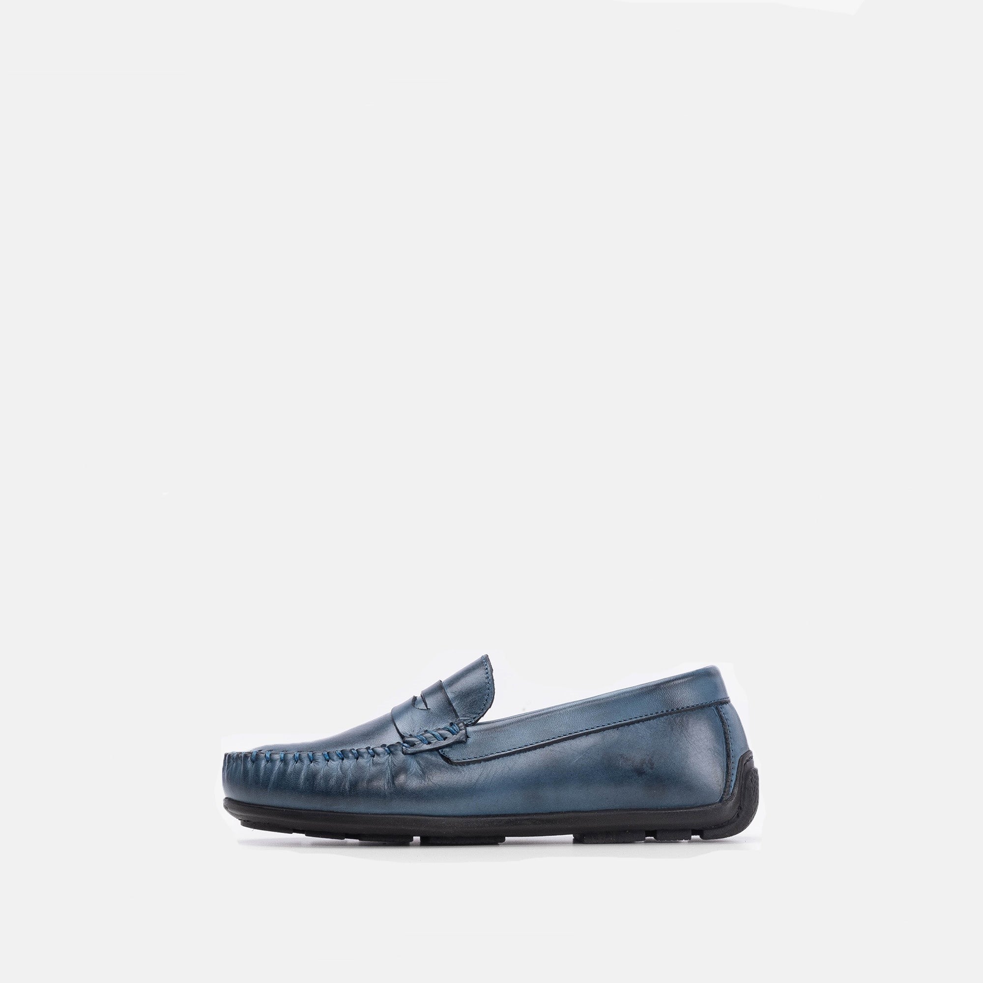 Volzak 01 Mocassin enfant en cuir Bleu claire