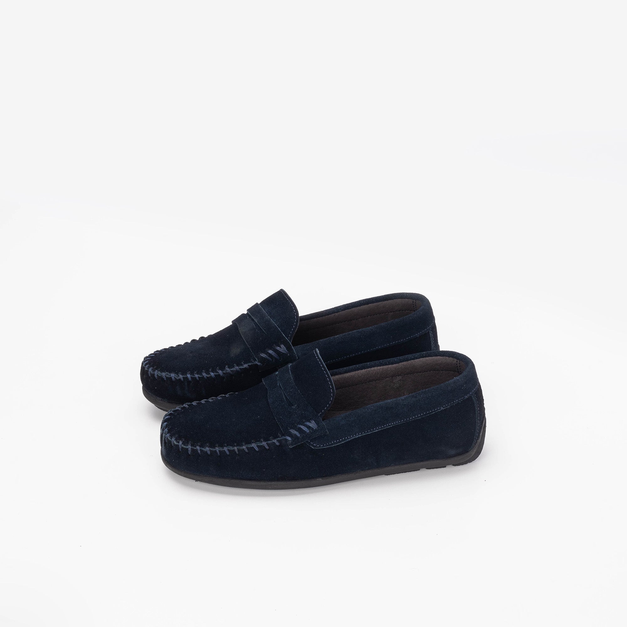 Volzak 01 Mocassin enfant en daim Bleu