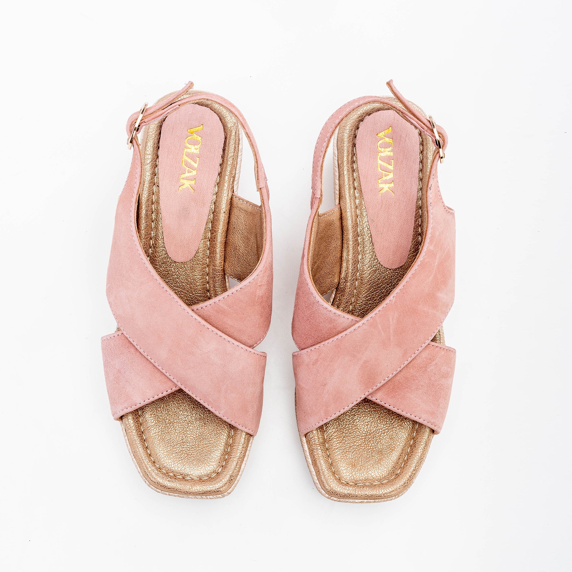 Volzak 968 Sandale en daim Rose